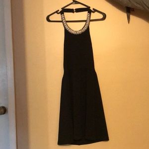 Black halter top dress